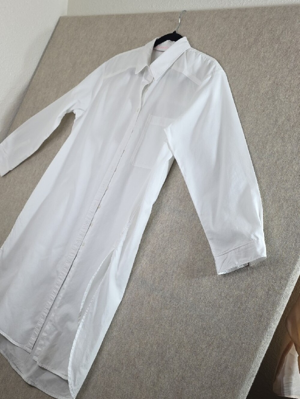 Maeve by Anthropologie White Longline Button Up Shirt Dress 100% Cotton. - Picture 6 of 14